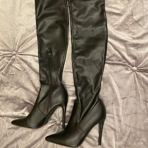 Black knee high boots